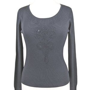 Optimum Nostalgic Beaded Crew-neck Sweater Medium